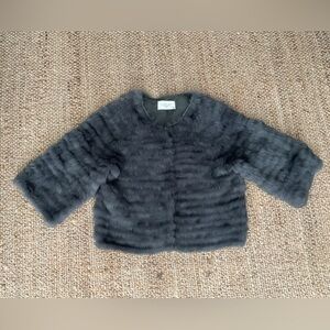 Luminary Fine Collection rabit fur grey cropped jacket